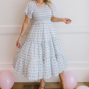 Ivy City Co Sweet Rosie Dress in Blue 1X
